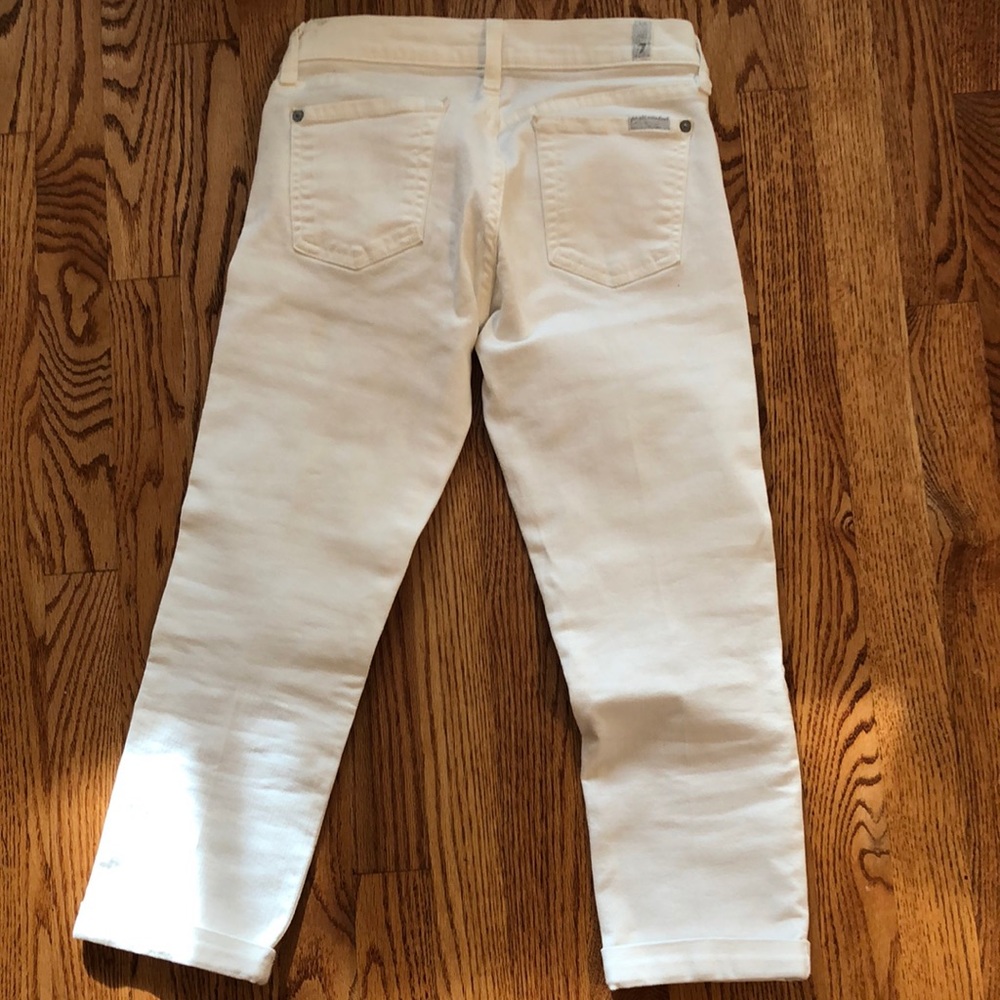 7 jeans white crop size 24